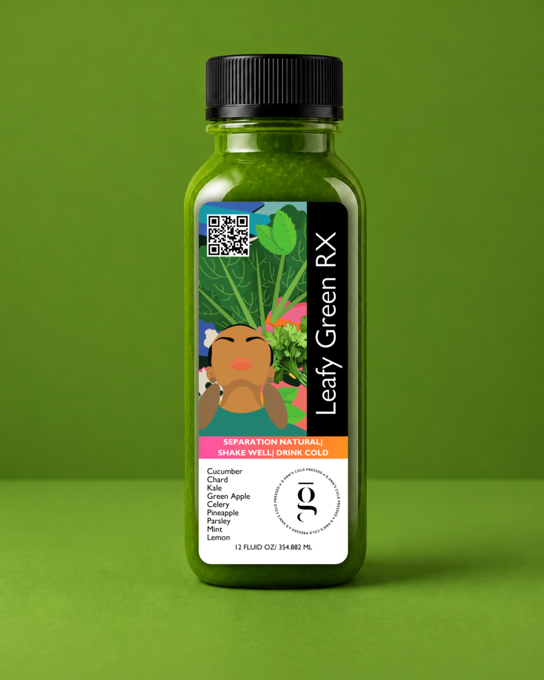 Leafy Green RX – Deep Detox Green Juice with Chard, Celery & Mint (12oz)