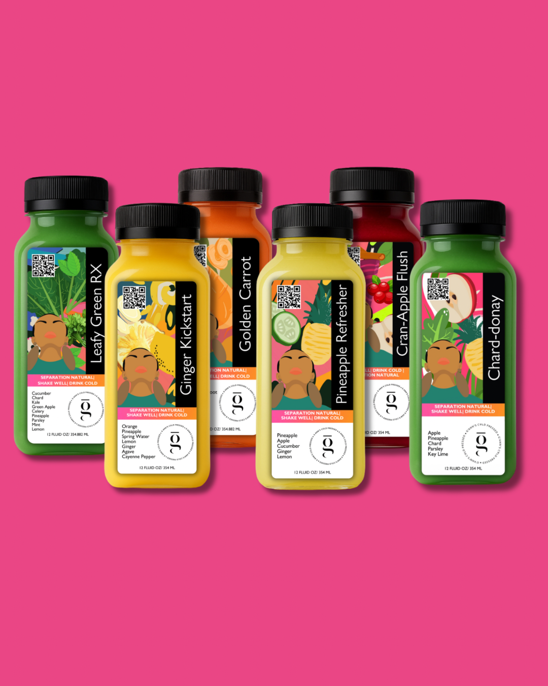 Fall Vibrance 6-Pack – 6 Cold Pressed Juices to Energize, Hydrate & Detox