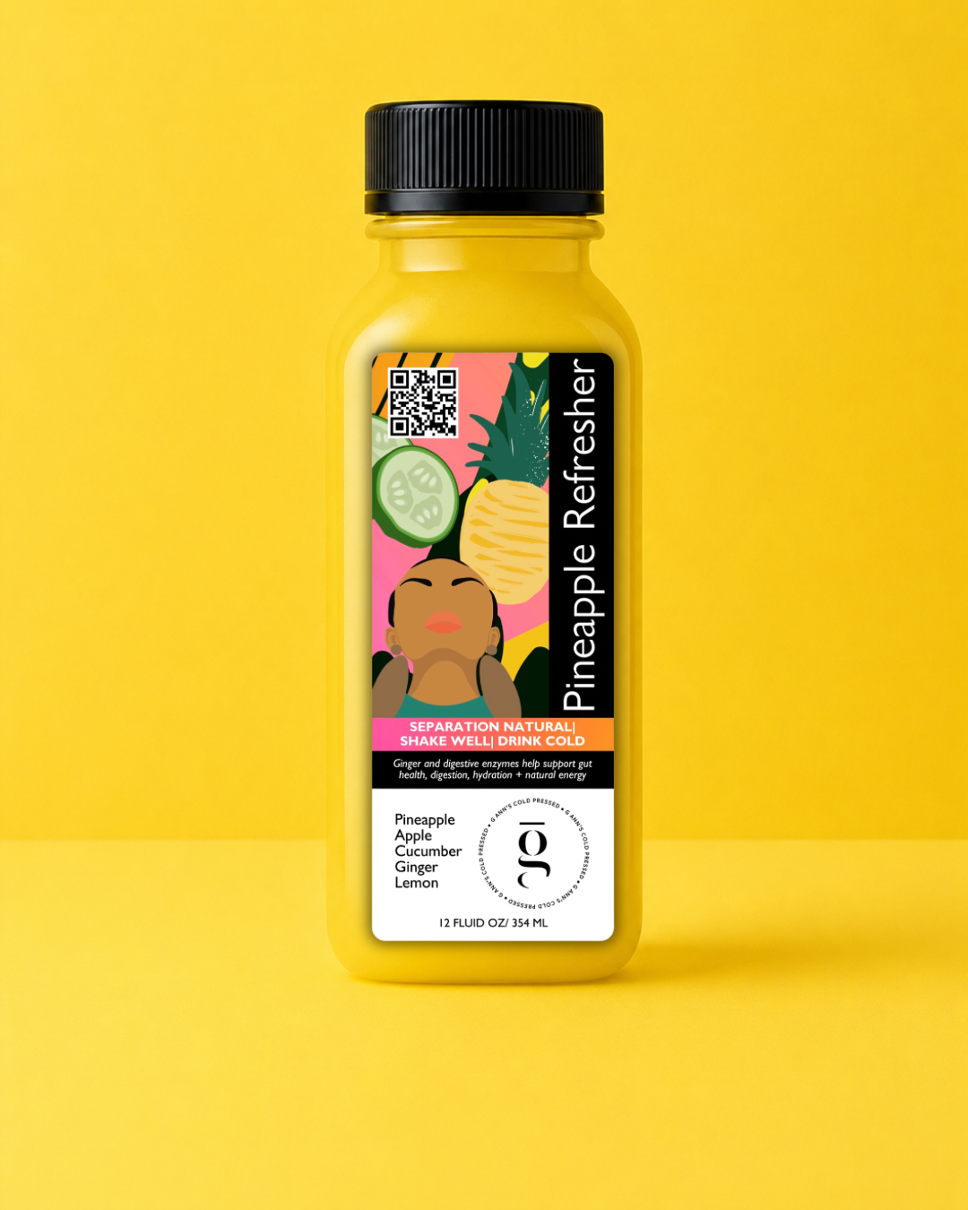 Pineapple Refresher raw cold pressed juice in digestion bundle